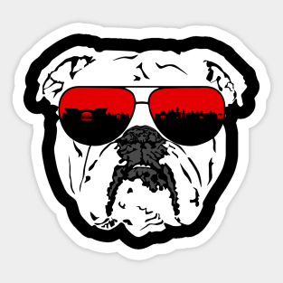 Bulldog with Athens Skyline Sticker